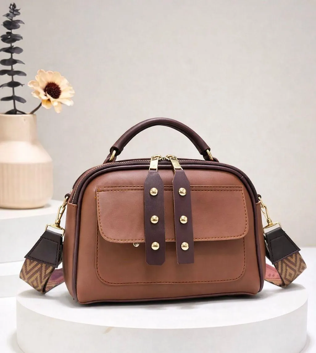 Women's Leather Plain Shoulder Bag